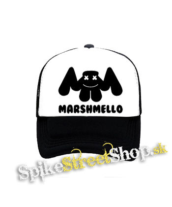 MARSHMELLO - Logo DJ - čiernobiela sieťkovaná šiltovka model "Trucker"