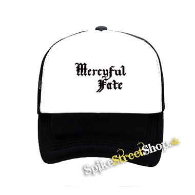 MERCYFUL FATE - Logo White - čiernobiela sieťkovaná šiltovka model "Trucker"