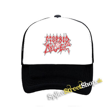 MORBID ANGEL - Logo Red White - čiernobiela sieťkovaná šiltovka model "Trucker"
