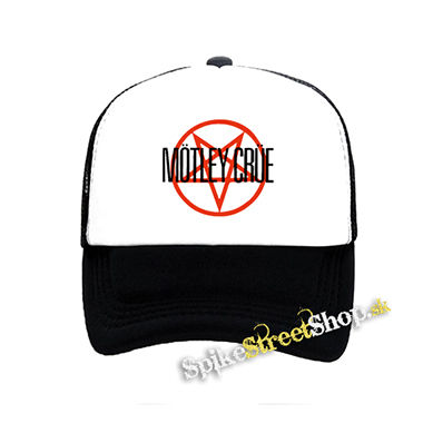 MOTLEY CRUE - Logo Pentagram - čiernobiela sieťkovaná šiltovka model "Trucker"
