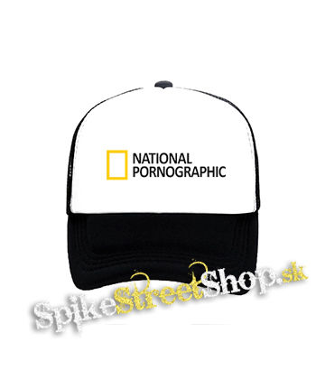NATIONAL PORNOGRAPHIC - čiernobiela sieťkovaná šiltovka model "Trucker"