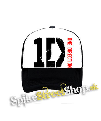 ONE DIRECTION - Red Logo - čiernobiela sieťkovaná šiltovka model "Trucker"