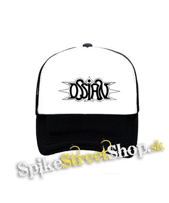 OSSIAN - Logo - čiernobiela sieťkovaná šiltovka model "Trucker"
