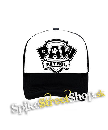 PAW PATROL - LABKOVÁ PATROLA - Logo - čiernobiela sieťkovaná šiltovka model "Trucker"