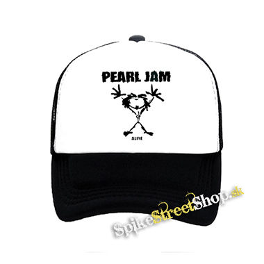 PEARL JAM - Alive - čiernobiela sieťkovaná šiltovka model "Trucker"