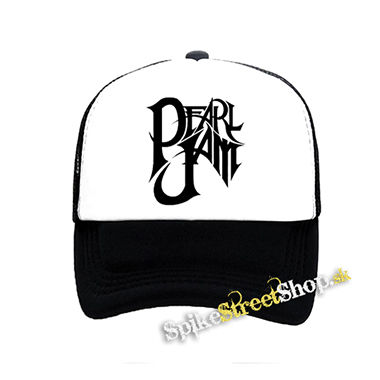 PEARL JAM - Logo Graffiti - čiernobiela sieťkovaná šiltovka model "Trucker"