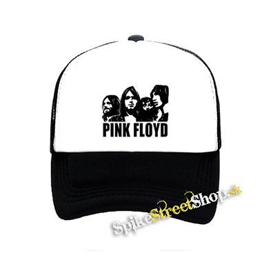 PINK FLOYD - Logo & Band - čiernobiela sieťkovaná šiltovka model "Trucker"