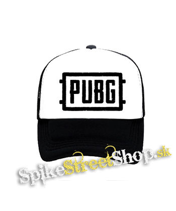 PUBG - Logo - čiernobiela sieťkovaná šiltovka model "Trucker"