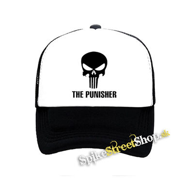 PUNISHER - Logo - čiernobiela sieťkovaná šiltovka model "Trucker"