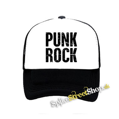 PUNKROCK - Logo Motív 2 - čiernobiela sieťkovaná šiltovka model "Trucker"