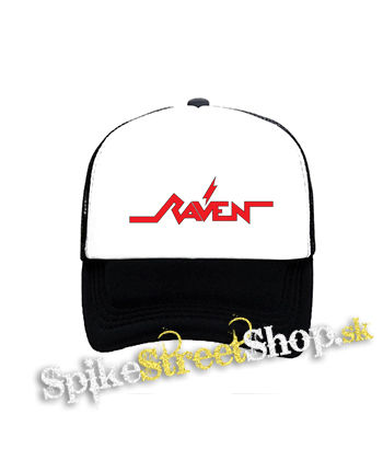 RAVEN - Logo - čiernobiela sieťkovaná šiltovka model "Trucker"