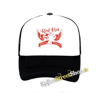RED HOT CHILI PEPPERS - Red Logo Table - čiernobiela sieťkovaná šiltovka model "Trucker"