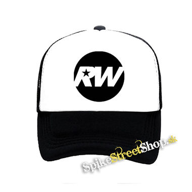 ROBBIE WILLIAMS - Logo - čiernobiela sieťkovaná šiltovka model "Trucker"