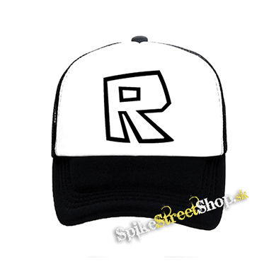 ROBLOX - Znak - čiernobiela sieťkovaná šiltovka model "Trucker"