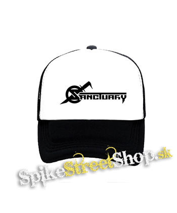 SANCTUARY - Band Logo - čiernobiela sieťkovaná šiltovka model "Trucker"