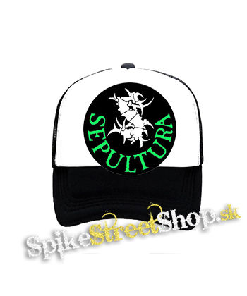 SEPULTURA - Brasil - čiernobiela sieťkovaná šiltovka model "Trucker"