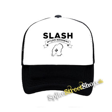 SLASH - Conspirators Myles Kennedy Face - čiernobiela sieťkovaná šiltovka model "Trucker"