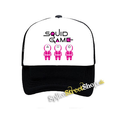 SQUID GAME - Characters - čiernobiela sieťkovaná šiltovka model "Trucker"