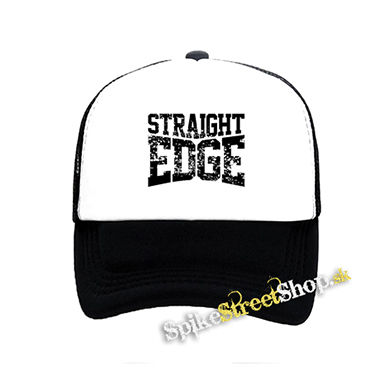 STRAIGHT EDGE - Logo Motive 2 - čiernobiela sieťkovaná šiltovka model "Trucker"