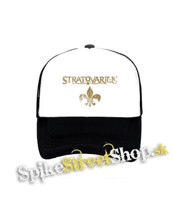 STRATOVARIUS - Gold Logo - čiernobiela sieťkovaná šiltovka model "Trucker"