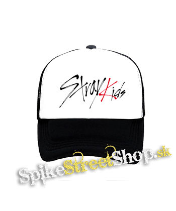 STRAY KIDS - Logo - čiernobiela sieťkovaná šiltovka model "Trucker"