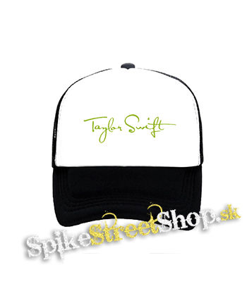 TAYLOR SWIFT - Logo Signature - čiernobiela sieťkovaná šiltovka model "Trucker"