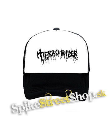 TERRORIZER - Logo White - čiernobiela sieťkovaná šiltovka model "Trucker"