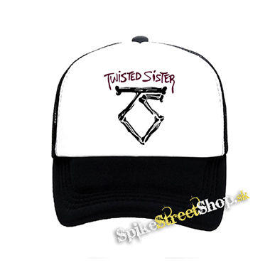TWISTED SISTER - Logo - čiernobiela sieťkovaná šiltovka model "Trucker"