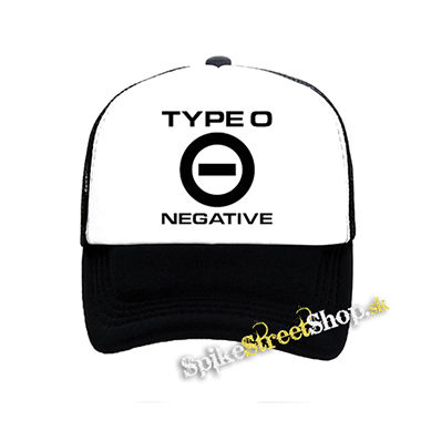 TYPE O NEGATIVE - Logo Crest - čiernobiela sieťkovaná šiltovka model "Trucker"