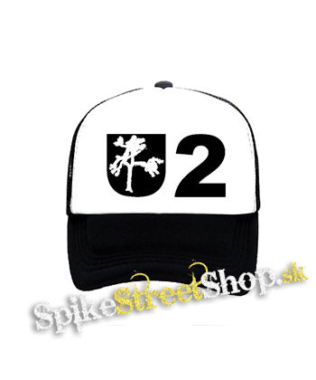 U2 - Logo Tree - čiernobiela sieťkovaná šiltovka model "Trucker"