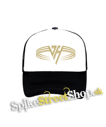 VAN HALEN - Logo Gold Circle - čiernobiela sieťkovaná šiltovka model "Trucker"