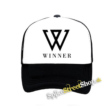WINNER - Logo K-Pop Band Motive 1 - čiernobiela sieťkovaná šiltovka model "Trucker"