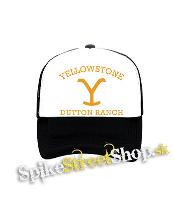 YELLOWSTONE - Dutton Ranch - čiernobiela sieťkovaná šiltovka model "Trucker"