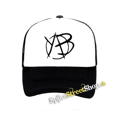 YUNGBLUD - Crest - čiernobiela sieťkovaná šiltovka model "Trucker"