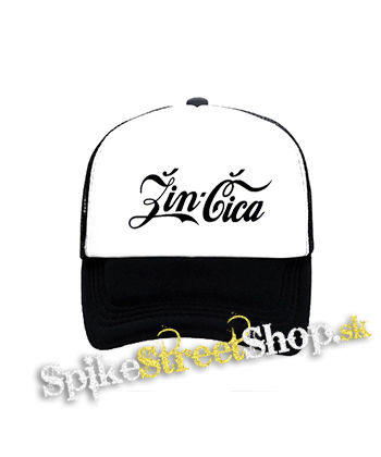 ŽINČICA - čiernobiela sieťkovaná šiltovka model "Trucker"