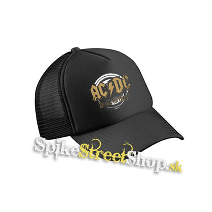ACDC - Gold Rock Or Bust - čierna sieťkovaná šiltovka model "Trucker Cap"