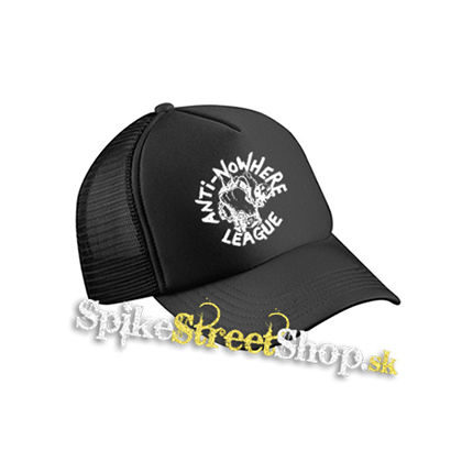ANTI-NOWHERE LEAGUE - Logo - čierna sieťkovaná šiltovka model "Trucker Cap"