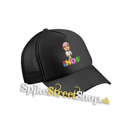 BBNO$ - Cartoon Colour Poster - čierna sieťkovaná šiltovka model "Trucker Cap"