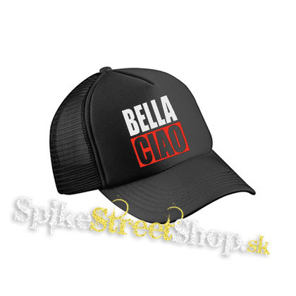 BELLA CIAO - čierna sieťkovaná šiltovka model "Trucker Cap"