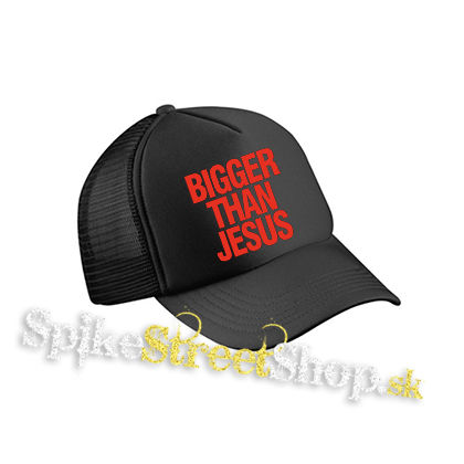 BIGGER THAN JESUS - čierna sieťkovaná šiltovka model "Trucker Cap"