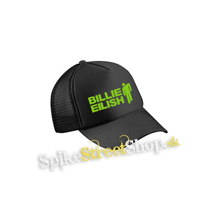 BILLIE EILISH - Logo And Stickman - čierna sieťkovaná šiltovka model "Trucker Cap"