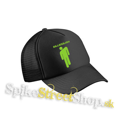 BILLIE EILISH - Stickman Logo Green - čierna sieťkovaná šiltovka model "Trucker Cap"
