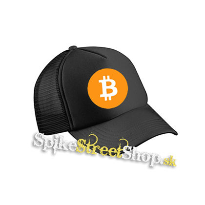 BITCOIN - Crest - čierna sieťkovaná šiltovka model "Trucker Cap"