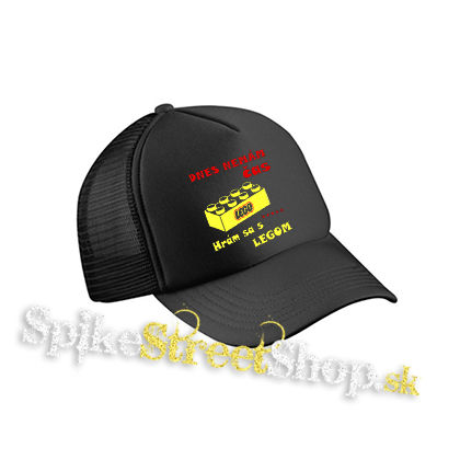DNES NEMAM CAS HRAM SA S LEGOM - čierna sieťkovaná šiltovka model "Trucker Cap"
