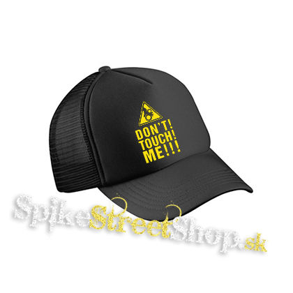 DON'T TOUCH ME - čierna sieťkovaná šiltovka model "Trucker Cap"