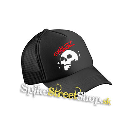 GORILLAZ - Skull - čierna sieťkovaná šiltovka model "Trucker Cap"