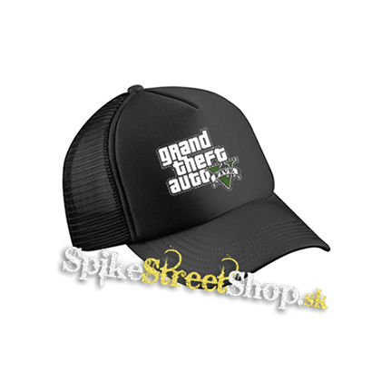 GTA - GRAND THEFT AUTO - V - - čierna sieťkovaná šiltovka model "Trucker Cap"