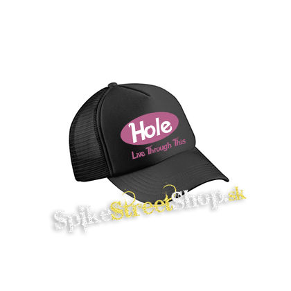 HOLE - Live Through This - čierna sieťkovaná šiltovka model "Trucker Cap"