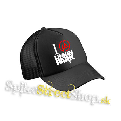 I LOVE LINKIN PARK - Crest Motive - čierna sieťkovaná šiltovka model "Trucker Cap"