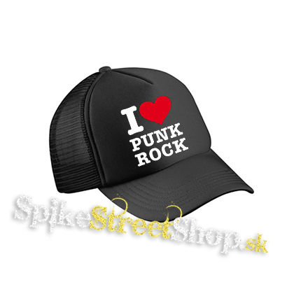 I LOVE PUNKROCK - čierna sieťkovaná šiltovka model "Trucker Cap"
